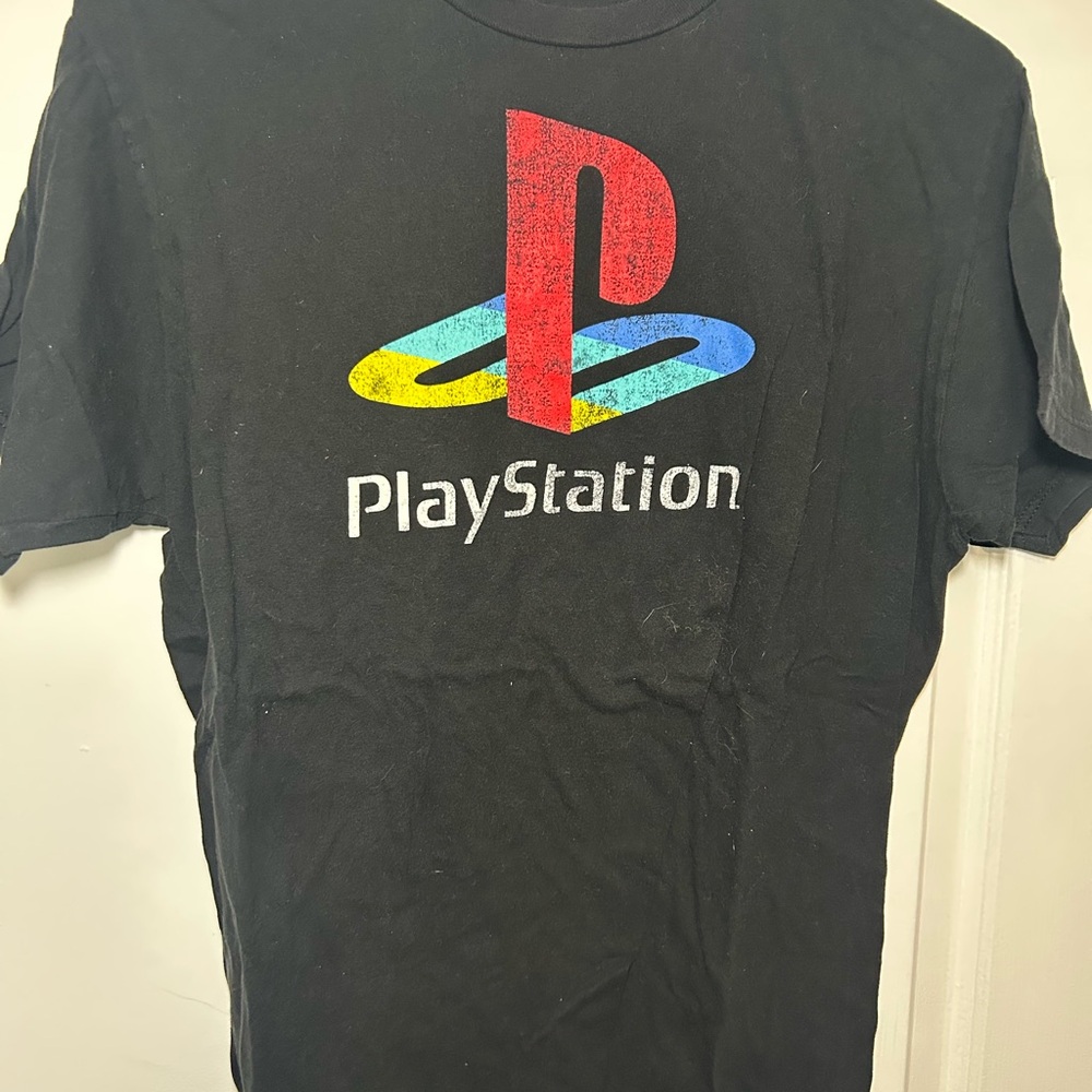 Sony Playstation Black T-Shirt with Multicolor Logo